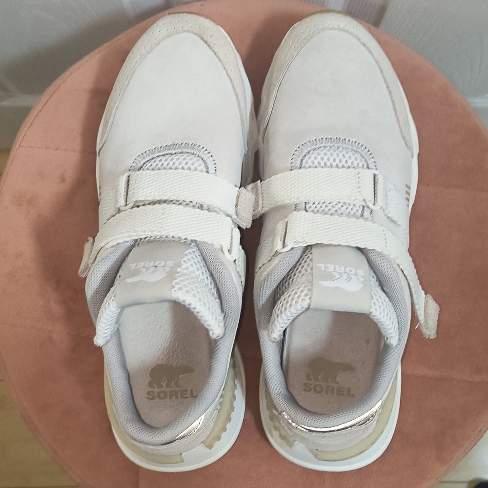 Sorel Kinetic Lite Strap Grey Suede Sneaker Size 8 - Picture 5 of 8